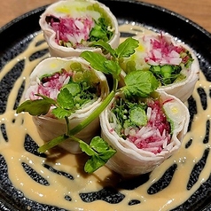 豚しゃぶと春野菜の生春巻き
