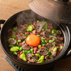 黒毛和牛と春野菜の土鍋ご飯　トリュフ掛け