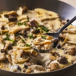 きのこクリームの焼きリゾット トリュフ風味