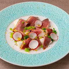 鴨ハムとフレッシュな蕪パッチョ
