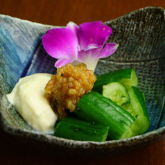 金山寺クリームとタタキ胡瓜