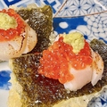 料理メニュー写真&nbsp;炙り帆立・いくら海苔天