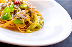 シラスと水菜のスパゲッティ