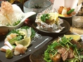 コースも3500円（飲み放題付）～で4種類ご用意★旬な魚に野菜、そして肉料理と心もお腹も大満足！