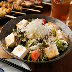 蒸し鶏と豆腐のサラダ