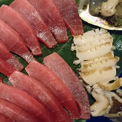 トバチマグロとあわびの刺身