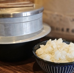 こだわりのお米を羽釜で