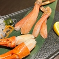 料理メニュー写真&nbsp;ズワイガニ刺し盛り(大、ミニ4本ずつ爪つき)