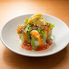 蒸し鶏の生春巻き