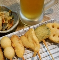料理メニュー写真&nbsp;生ビール串かつセット