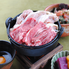 京都産牛と京丹波鶏のすき焼き