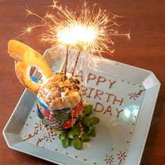 ネームと花火付きバースデープレート！