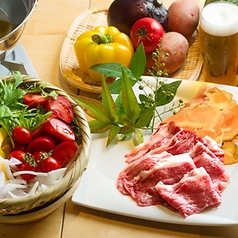 京都産牛と京丹波鶏のしゃぶしゃぶ