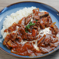 料理メニュー写真&nbsp;速さNo1！新米コシヒカリ使用！夏目家のハヤシライス！本日のミニデザート＋ドリンク付き