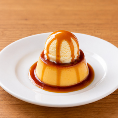 自家製プリン バニラアイスのせ