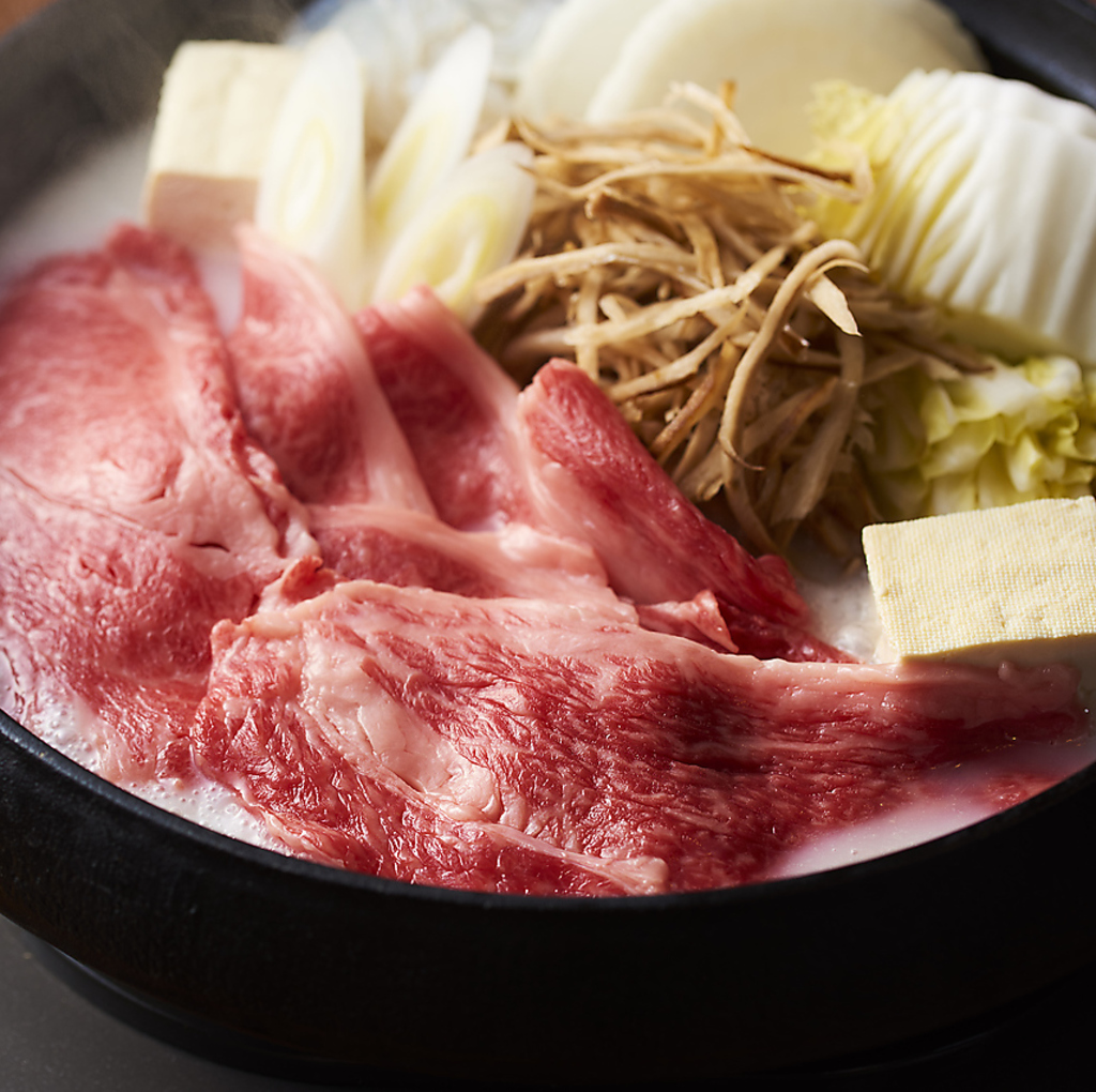 黒毛和牛を使ったすきやき