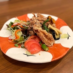 地鶏の唐揚げ定食