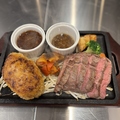 料理メニュー写真&nbsp;ハンバーグ(150g)＆黒胡椒ステーキ