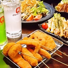 串カツ×酒セット~おまかせ串カツ3本+お好きな飲物1杯~