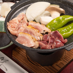 大山鶏と野菜の宝楽焼き