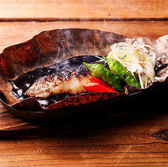 銀ダラの朴葉味噌漬け焼き