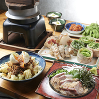 大満足の【名物野菜巻き串と美味しいごはんコース】