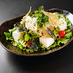 たたみいわしとクレソンのチョレギ風豆腐サラダ