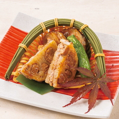合鴨つくねの蓮根挟み焼き