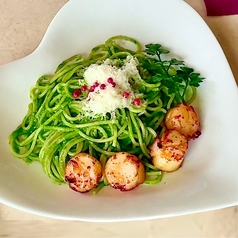 【パスタ】ホタテソテー 自家製バジル・ジェノベーゼソース