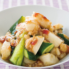 鶏肉ときゅうりの梅とろろ和え