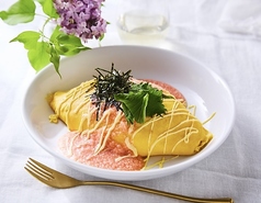 明太とろろオムライス