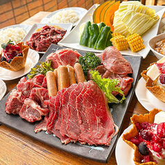 6種肉盛り合わせ&焼き野菜セット＋ライス＋デザート付