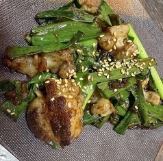 国産もつ九条ねぎ鶏味噌焼き