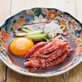 料理メニュー写真&nbsp;和牛レアステーキユッケ