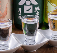 ３種の地酒の飲み比べ