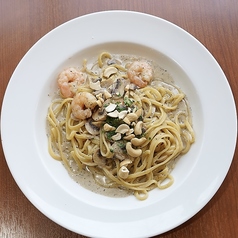 海老とマッシュルームの紅茶クリームソース