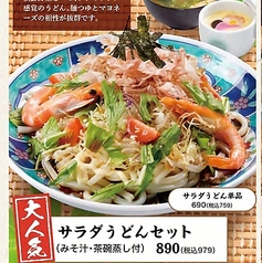 サラダうどんセット(みそ汁・茶碗蒸し付)