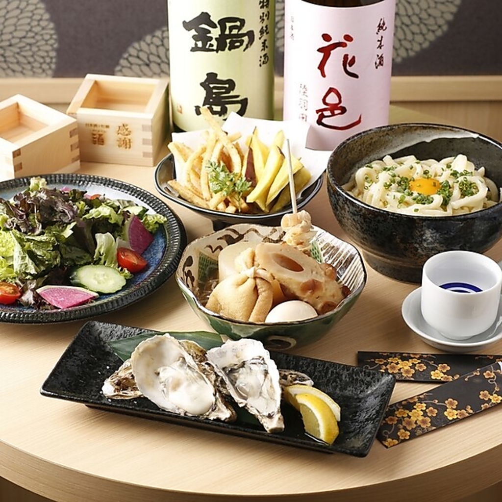 フード４品＋日本酒30種含む飲み放題付3500円コース！日本酒と共に楽しめます。※写真はイメージです
