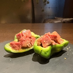 和牛ユッケの生青椒肉絲