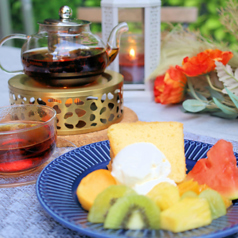 季節のフルーツ添えシフォンセット