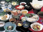 季節の会席料理一例。