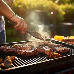 テラスで開放的に食べ放題