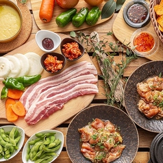 テラスでコリアンBBQ◎