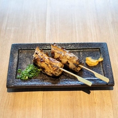 ちくわつくね串のわら焼き