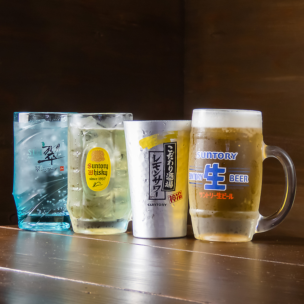 ビールやカクテルなど、種類豊富なドリンクメニュー有◎コースでは飲み放題もお楽しみいただけます。