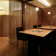 プライベート感を大切にしたお席をご用意しております。