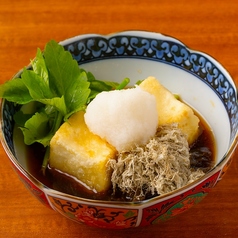 富山　とろろ昆布と芹の揚げ出し豆富