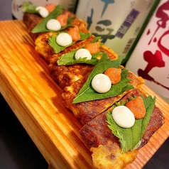 明太子が入った　なっとう明太子チーズ焼き