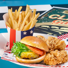 ◆お子様にはお子様プレートも◆ミニ千屋牛バーガー・ザクザクフライドチキン