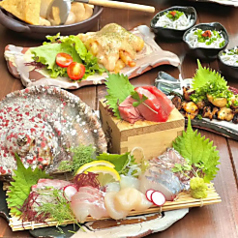 炭焼きと魚貝と日本酒 魚's man うおーずまんのコース写真
